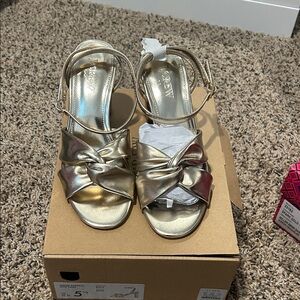 J. Crew Metallic Gold Knot Sandals